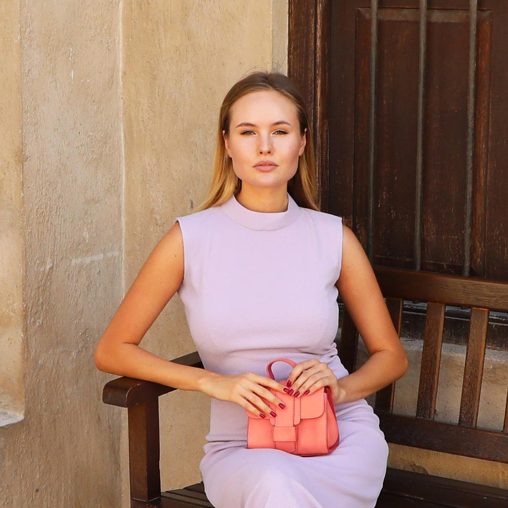 Turtleneck Jacquared knit dress