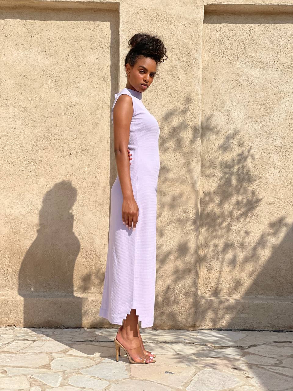side Full look Turtleneck  dress 
