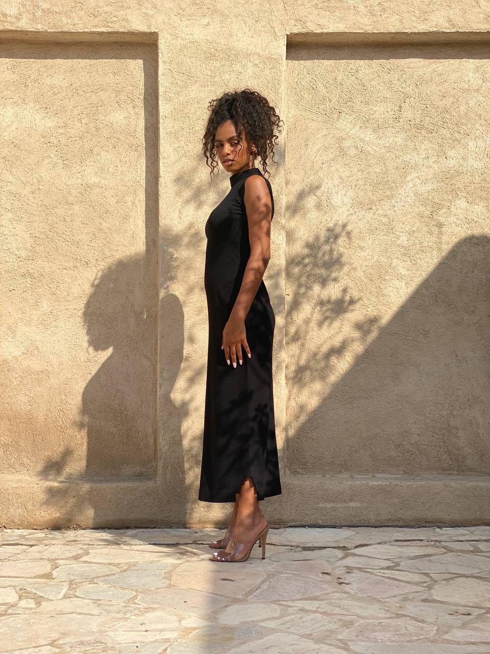 side Full look Turtleneck  dress 