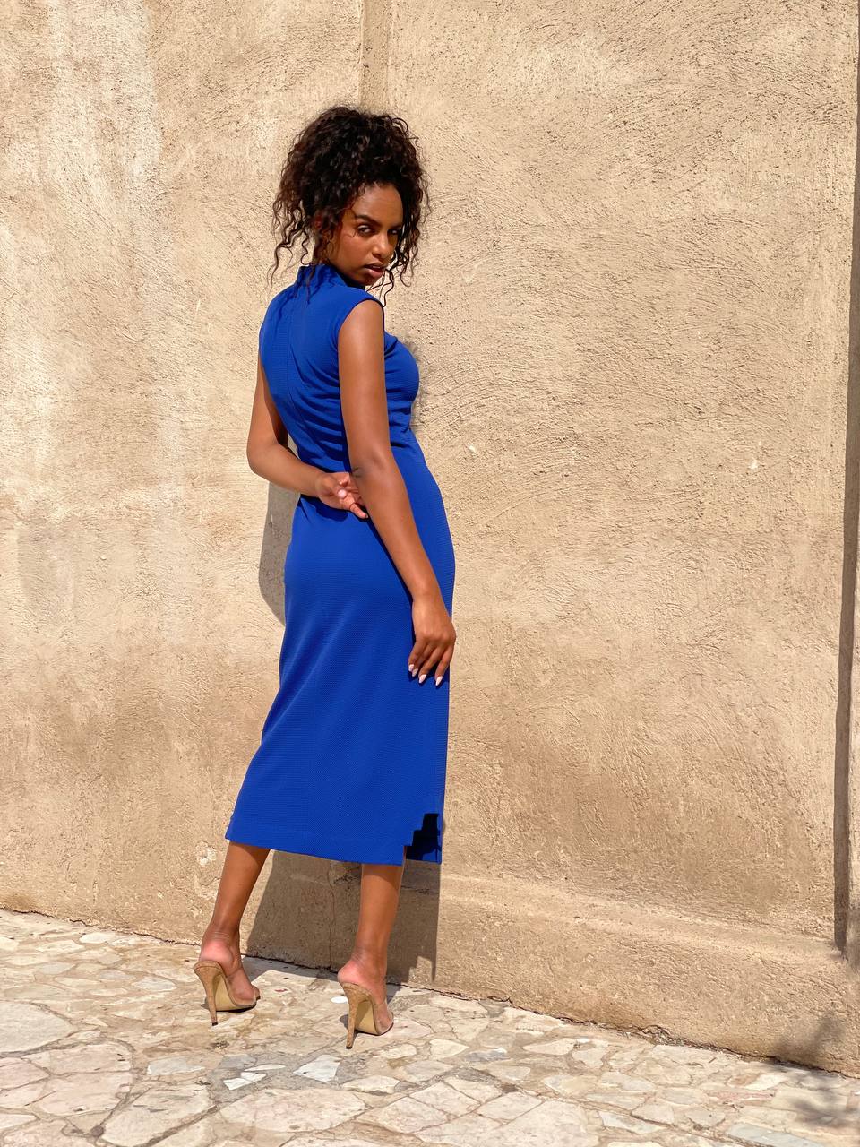 Back Full look Turtleneck  dress 